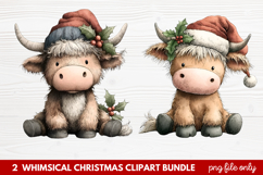 Whimsical Christmas Clipart | Cute Festive Holiday PNG Product Image 1