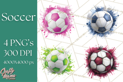 Soccer Clipart PNG with Team Color Paint Splash Design Product Image 1