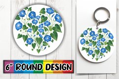 Sublimation Round Design with Heart of Flowers PNG Product Image 1