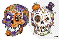 Doodle Halloween Skull PNG Product Image 1