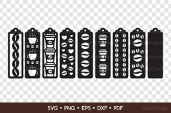 8 Two Layered Coffee Bookmarks SVG Bundle, Coffee Papercut Product Image 2