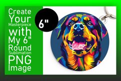 Creative Abstract Dog Round Design Keychain Product Image 1