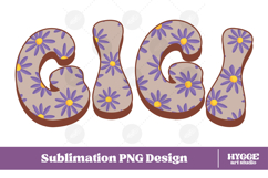 gigi Png Retro Flowers Mother&#039;s Day Floral Mom Sublimation Product Image 1