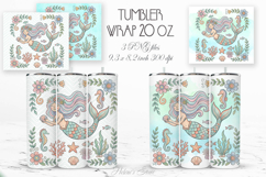 Fairytale Mermaid pastel straight tumbler 20oz wrap desigs Product Image 1