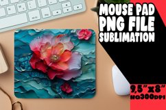 Sublimation Mouse Pad with 3D Marble Flower Design Product Image 1
