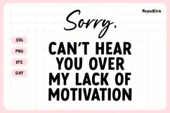 Funny Office Saying SVG | Sorry Can't Hear You Product Image 3