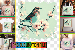 Joyful TOTE BAG Sublimation PNG, Birds Product Image 1