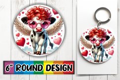 Cheerful Round Keychain PNG, Valentines Product Image 1