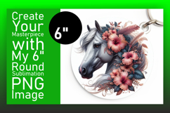 Trendy Round Design Sublimation Artwork , Horse Product Image 1