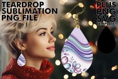 Stylish Teardrop Earrings Art PNG, Pattern Product Image 1