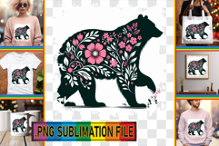 Joyful Sublimation Art PNG, Flower Animals Product Image 1