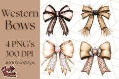Western Style Bow PNG, Cute Cowboy, Cowgirl Coquette Png Product Image 1