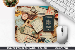 Vintage Mouse Pad Sublimation PNG Design - Mouse Pad PNG Product Image 1