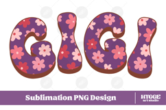 gigi Png Retro Flowers Mother&#039;s Day Floral Mom Sublimation Product Image 1