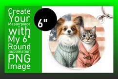 Dynamic Keychain Circle PNG Design , Dog and cat Product Image 1