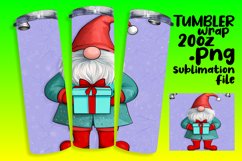 Watercolor Winter Gnome Wrap 20oz Tumbler Sublimation Product Image 1