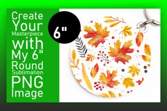 Vibrant Autumn Watercolor Round Design Art Keychain Product Image 1
