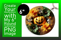 Cute Circle PNG Car Coaster Design , 3D Pumpkin Product Image 1