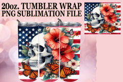 Radiant Thoughts 20oz tumbler wrap, Skull USA Product Image 1