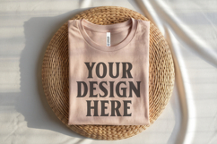 Heather Dust Bella Canvas 3001 Flat Lay T-Shirt Mockup Product Image 1