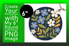 Cute Flamingo with Flowers Round Design PNG Product Image 1