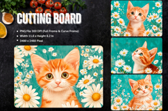 Cat Cutting Board Cat Flower Pet Animal Chopping Board_124 Product Image 1