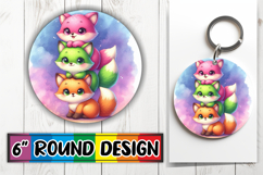 Enchanted Circle Keychain PNG, Cute Animals Product Image 1