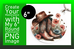 Artful Round Design Coaster Template , Western Product Image 1