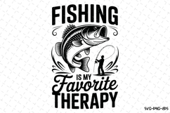 Fishing is my favorite therapy svg | Fishing Svg | Svg Product Image 1