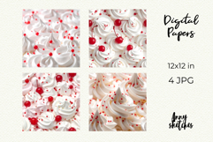 Cream and Cherry Digital Paper Kit Rococo Patterns Product Image 2