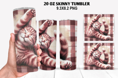 Cat Skinny Tumbler 20oz Wrap Design, Animal Tumbler Wrap Product Image 1