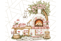 Cottagecore Kitchen Clipart, Vintage Country Floral Kitchen Product Image 4
