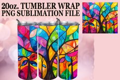Colorful 20oz Stained Glass Tumbler Wrap Design Product Image 1