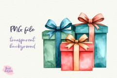 Vintage Christmas Gift Clipart Retro PNG Product Image 6