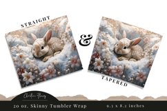 3D Embroidered Winter Bunny Tumbler Wrap PNG Product Image 3