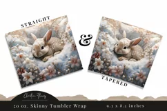 3D Embroidered Winter Bunny Tumbler Wrap PNG Product Image 3