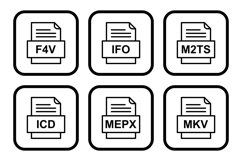 Set Of File Formats Icons Product Image 1
