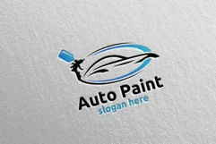 Car Painting Logo with Brush and Sport Car Concept 3 Product Image 1