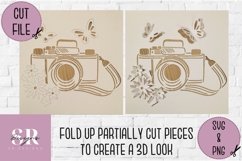 3D Floral camera| Paper cutting | Camera SVG Product Image 2