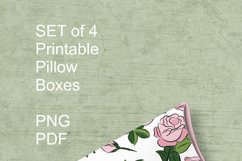Light Pink Roses Printable Pillow Boxes for Favors Set of 4 Product Image 5