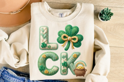 St Patrick's Day png | Luck Faux Knit Shirt Design Product Image 8