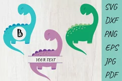 Dinosaur SVG, Dino SVG, Kids Dino SVG, Dinosaur Monogram SVG Product Image 1