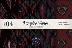 Vampire Fangs Pattern, Dark Gothic Teeth Digital Paper Product Image 1