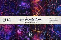 Neon Thunderstorm Texture | Electric Storm Background Product Image 1