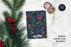 Embroidered Denim Digital Paper| Rose Denim Pattern Product Image 4