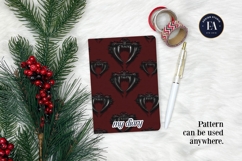 Vampire Fangs Pattern, Dark Gothic Teeth Digital Paper Product Image 4