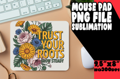 JOYFUL desk PAD Sublimation PNG, Flower Quote Product Image 1