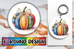 Radiant Sublimation Ornaments PNG, Pumpkin Watercolor Product Image 1