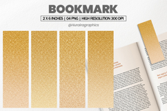 Gold Ombre Glitter Bookmark PNG, Bookmark Sublimation Product Image 1