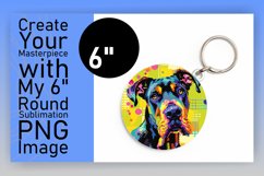 Radiant Dog Round Design Keychain Sublimation Art Product Image 1